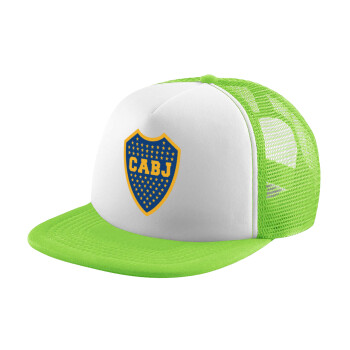 Club Atlético Boca Juniors, Καπέλο παιδικό Soft Trucker με Δίχτυ ΠΡΑΣΙΝΟ/ΛΕΥΚΟ (POLYESTER, ΠΑΙΔΙΚΟ, ONE SIZE)