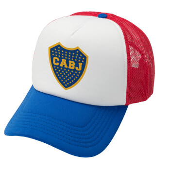 Club Atlético Boca Juniors, Καπέλο Ενηλίκων Soft Trucker με Δίχτυ Red/Blue/White (POLYESTER, ΕΝΗΛΙΚΩΝ, UNISEX, ONE SIZE)