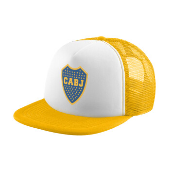 Club Atlético Boca Juniors, Καπέλο Ενηλίκων Soft Trucker με Δίχτυ Κίτρινο/White (POLYESTER, ΕΝΗΛΙΚΩΝ, UNISEX, ONE SIZE)