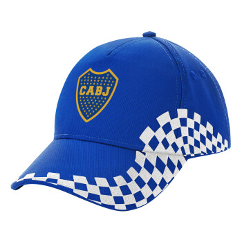 Club Atlético Boca Juniors, Adult Ultimate BLUE RACING Cap, (100% COTTON DRILL, ADULT, UNISEX, ONE SIZE)