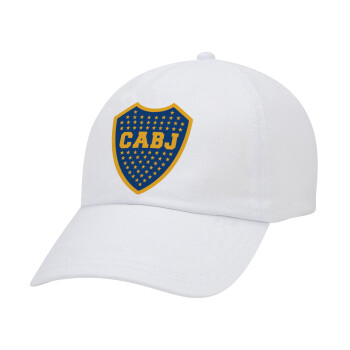 Club Atlético Boca Juniors, Καπέλο Ενηλίκων Baseball Λευκό 5-φύλλο (POLYESTER, ΕΝΗΛΙΚΩΝ, UNISEX, ONE SIZE)