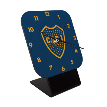 Club Atlético Boca Juniors, Quartz Table clock in natural wood (10cm)