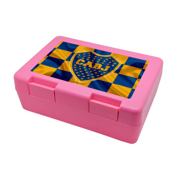 Club Atlético Boca Juniors, Children's cookie container PINK 185x128x65mm (BPA free plastic)