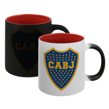 Club Atlético Boca Juniors, Κούπα Μαγική εσωτερικό κόκκινο, κεραμική, 330ml που αλλάζει χρώμα με το ζεστό ρόφημα