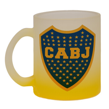 Club Atlético Boca Juniors, Κούπα γυάλινη δίχρωμη με βάση το κίτρινο ματ, 330ml