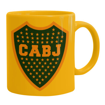 Club Atlético Boca Juniors, Ceramic coffee mug yellow, 330ml (1pcs)