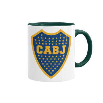 Club Atlético Boca Juniors, Κούπα χρωματιστή πράσινη, κεραμική, 330ml