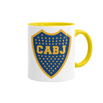 Club Atlético Boca Juniors, Κούπα χρωματιστή κίτρινη, κεραμική, 330ml