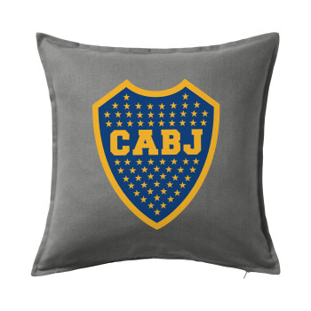 Club Atlético Boca Juniors, Μαξιλάρι καναπέ Γκρι 100% βαμβάκι, περιέχεται το γέμισμα (50x50cm)