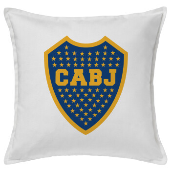 Club Atlético Boca Juniors, Μαξιλάρι καναπέ ΛΕΥΚΟ 100% βαμβάκι, περιέχεται το γέμισμα (50x50cm)