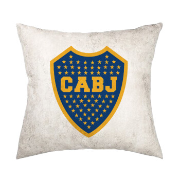 Club Atlético Boca Juniors, Μαξιλάρι καναπέ Δερματίνη Γκρι 40x40cm με γέμισμα