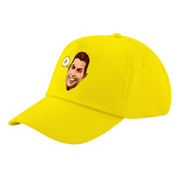 Cristiano Ronaldo, Child's Baseball Cap, 100% Cotton Twill, Yellow (COTTON, CHILD, UNISEX, ONE SIZE)