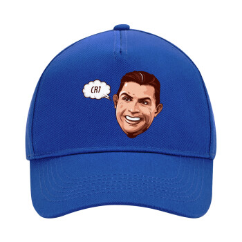 Cristiano Ronaldo, Ultimate Adult Hat BLUE, (100% COTTON DRILL, ADULT, UNISEX, ONE SIZE)