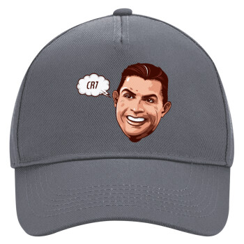 Cristiano Ronaldo, Ultimate Adult Hat Grey, (100% COTTON DRILL, ADULT, UNISEX, ONE SIZE)