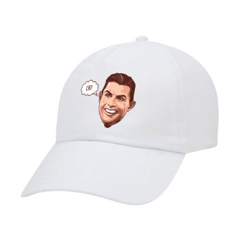 Cristiano Ronaldo, Καπέλο Ενηλίκων Baseball Λευκό 5-φύλλο (POLYESTER, ΕΝΗΛΙΚΩΝ, UNISEX, ONE SIZE)