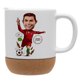 Cristiano Ronaldo, Ceramic coffee mug Cork (MAT), 330ml (1pcs)