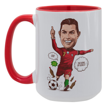 Cristiano Ronaldo, Κούπα Mega 15oz, κεραμική Κόκκινη, 450ml