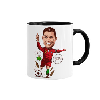 Cristiano Ronaldo, Mug colored black, ceramic, 330ml