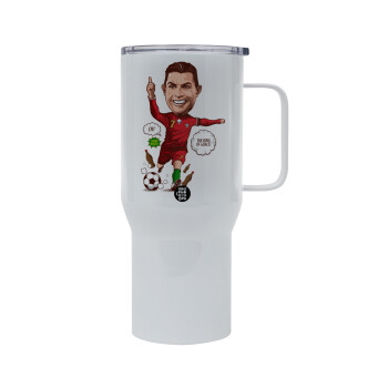 Cristiano Ronaldo, Mega Stainless steel Tumbler with lid, double wall 750L