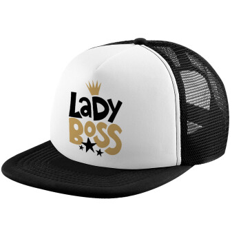 Lady Boss, Καπέλο Ενηλίκων Soft Trucker με Δίχτυ Black/White (POLYESTER, ΕΝΗΛΙΚΩΝ, UNISEX, ONE SIZE)