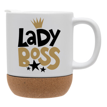 Lady Boss, Κούπα, κεραμική με βάση φελού και καπάκι (ΜΑΤ), 330ml (1 τεμάχιο)