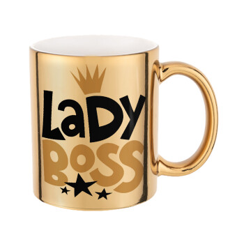 Lady Boss, Mug ceramic, gold mirror, 330ml