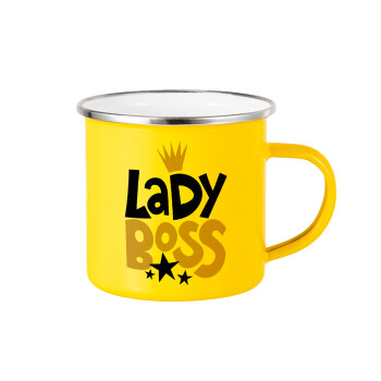 Lady Boss, Κούπα Μεταλλική εμαγιέ Κίτρινη 360ml