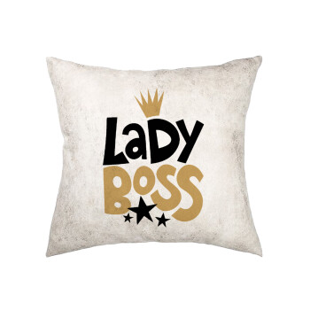 Lady Boss, Μαξιλάρι καναπέ Δερματίνη Γκρι 40x40cm με γέμισμα