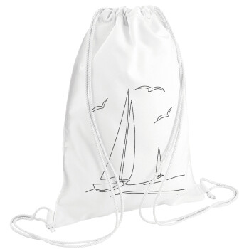 Sailing, Backpack pouch GYMBAG white (28x40cm)