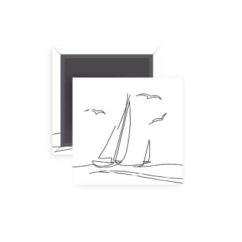 Ιστιοπλοΐα Sailing, Μαγνητάκι ψυγείου τετράγωνο διάστασης 5x5cm