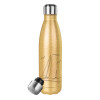 Glitter gold stainless steel thermos bottle, double-walled, 500ml