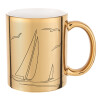 Mug ceramic, gold mirror, 330ml