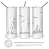 360 Eco friendly stainless steel tumbler 600ml, with metal straw & cleaning brush