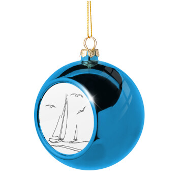 Sailing, Χριστουγεννιάτικη μπάλα δένδρου Μπλε 8cm