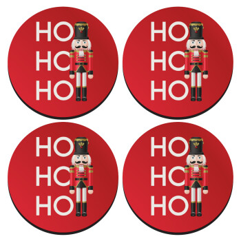 Nutcracker, SET of 4 round wooden coasters (9cm)