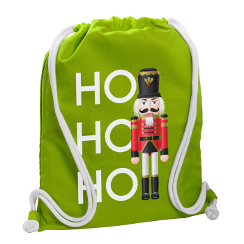 Nutcracker, Τσάντα πλάτης πουγκί GYMBAG LIME GREEN, με τσέπη (40x48cm) & χονδρά κορδόνια