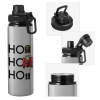 Metallic water bottle with safety cap, 850ml aluminum