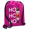 Backpack pouch GYMBAG Fuchsia, with pocket (40x48cm) & thick cords