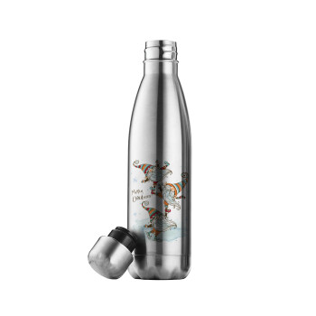 Christmas nordic gnomes, Inox (Stainless steel) double-walled metal mug, 500ml