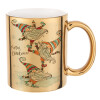 Mug ceramic, gold mirror, 330ml