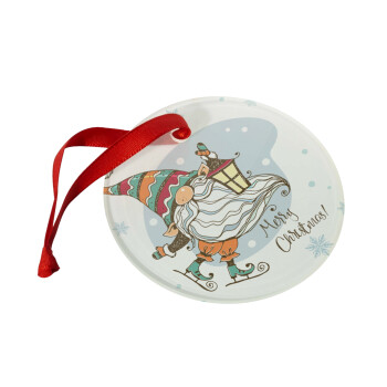 Christmas nordic gnomes, Christmas ornament glass 9cm