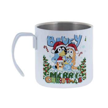 Bluey Merry Christmas, Κούπα Ανοξείδωτη διπλού τοιχώματος 400ml