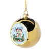 Golden Christmas tree ball ornament 8cm