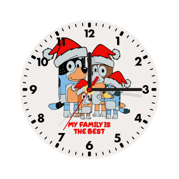 Bluey xmas family, Wooden wall clock (20cm)