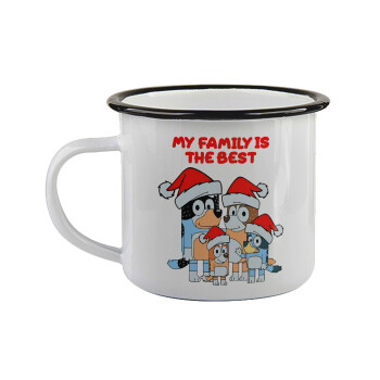 Bluey xmas family, Κούπα εμαγιέ με μαύρο χείλος 360ml