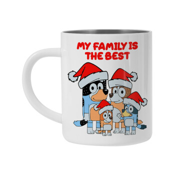 Bluey xmas family, Mug Stainless steel double wall 450ml