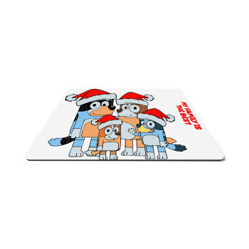 Bluey xmas family, Mousepad rect 27x19cm