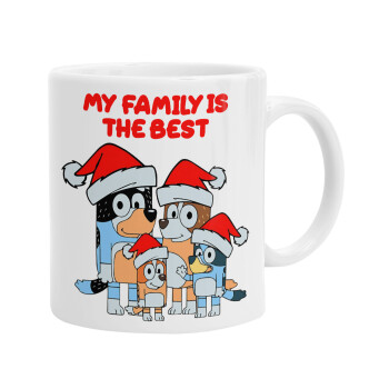 Bluey xmas family, Ceramic coffee mug, 330ml (1pcs)