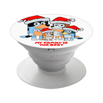 Bluey xmas family, Phone Holders Stand  White Hand-held Mobile Phone Holder