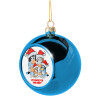 Blue Christmas tree ball ornament 8cm